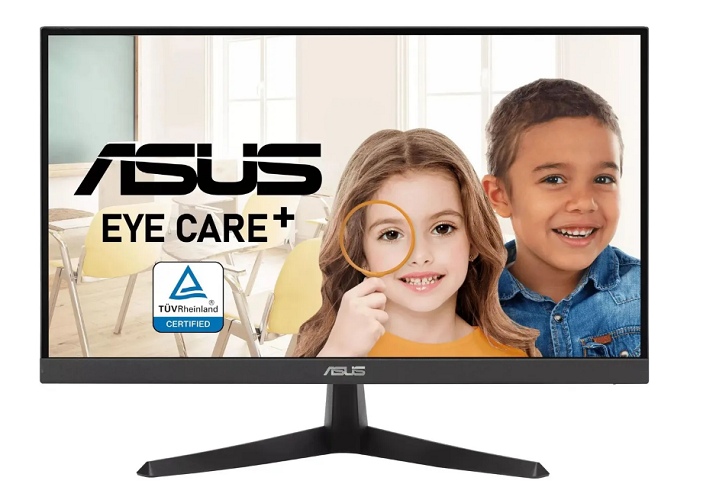 Монитор 21,45" ASUS VY229HE 1920x1080, LED, 16:9, IPS, 250cd, 1000:1, 1ms, 178/178, HDMI, VGA, аудио, 75Hz, tilt, VESA 100x100 мм, черный