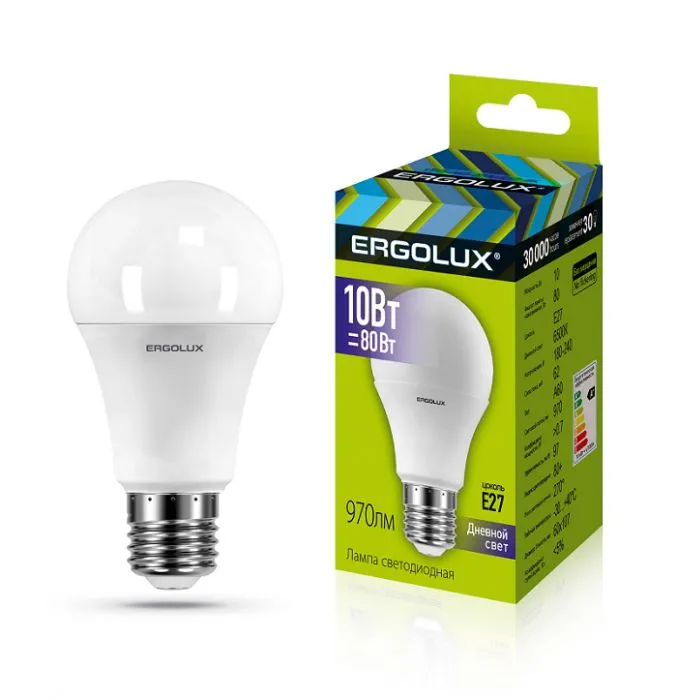 фото Ergolux LED-A60-10W-E27-6K