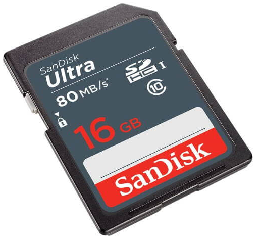 Карта памяти SDHC 16GB SanDisk Ultra Class 10 UHS-I 80MB/s SDSDUNS-016G-GN3IN - фото 1