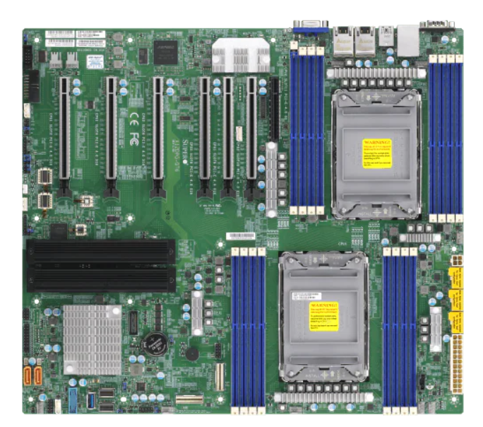 Материнская плата E-ATX Supermicro MBD-X12DPG-QT6-B (2*LGA4189, C621A, 16*DDR4 (3200), 10*SATA 6G RAID, 2*M.2, 7*PCIE, 2*10Glan, VGA, COM, USB Type-C, твердый чехол m2 ssd nvme pcie корпус m 2 на usb type c 3 1 gen2 m адаптер ключа для ноутбука компьютера семейного офиса встреч