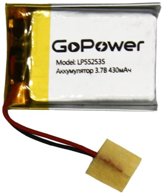 

Аккумулятор GoPower LP552535 00-00019597 Li-Pol PK1 3.7V 430mAh (1/10/250), LP552535