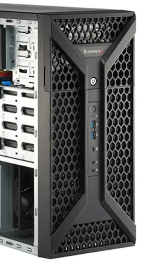 Серверная платформа Supermicro SYS-530A-IL (LGA1200, W580, 4*DDR4 (3200), 4*3.5 SATA, 3*M.2, 4*PCIE, 2.5Glan, Glan, HDMI, DP, 2*USB Type-C, 6*USB 3.2 материнская плата matx cbr h610m challenger lga1700 h610 2 ddr4 3200 3 sata 6g m 2 2 pcie glan vga hdmi dp 2 usb 3 2 4 usb 2 0 bulk