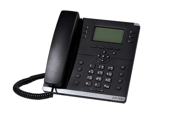 цена Телефон SIP ELTEX VP-15P 2 SIP аккаунта, 2x100M, ЖК дисплей, PoE