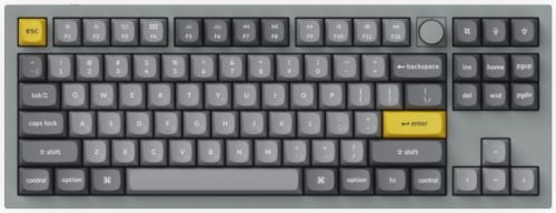 Клавиатура Keychron Q3-N2-RU RGB подсветка, синий свитч, 87 кнопок, серая, цвет белый