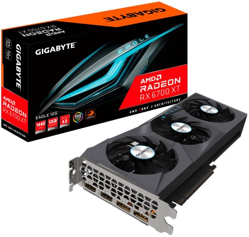 Видеокарта PCI-E GIGABYTE Radeon RX 6700 XT EAGLE (GV-R67XTEAGLE-12GD) 12GB GDDR6 192bit 7nm 2321/16000MHz 2*HDMI/2*DP