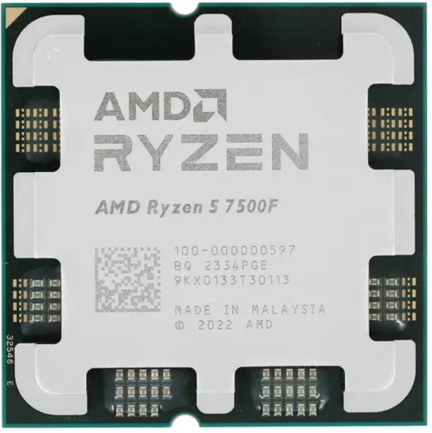 Процессор AMD Ryzen 5 7500F 100-000000597 Zen 4 6C/12T 3.7-5GHz (AM5, L3 32MB, 5nm, 65W TDP)