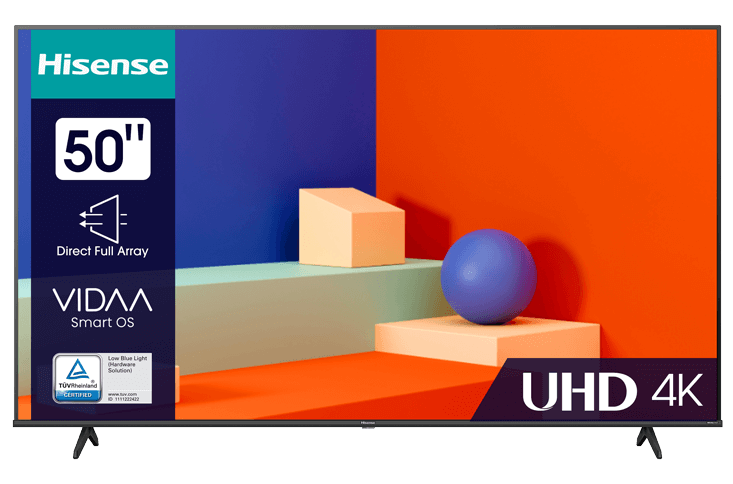 Телевизор Hisense 50A6K черный, 4K UHD, DVB-T, DVB-T2, DVB-C, DVB-S, DVB-S2, SMART TV, HDR