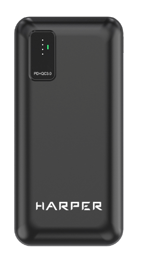 

Аккумулятор внешний Harper PB-0030 black 30 000mAh, Li-Pol, вход Micro USB/Type-C, 3А, выход: 2 USB: 5/4.5/2/1.5 А, (4.5/5/9/12 В), выход: 1 Type-C/3А, PB-0030 black