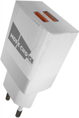 Зарядное устройство сетевое More Choice NC24 2*USB 2.1A White, цвет белый NC24 White - фото 1