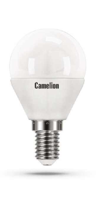 

Лампа светодиодная Camelion LED5-G45/845/E14 5Вт/45Вт, E14, 170-265В, 4500К, 415лм, шар (12029), LED5-G45/845/E14