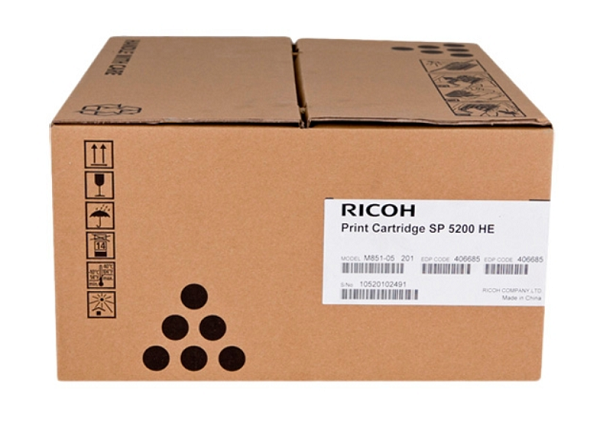 

Тонер-картридж Ricoh тип SP 5200HE 821229 для Aficio SP 5200S/5210SF/5210SR/ SP 5200DN/5210DN 25000стр. (406685/82122), тип SP 5200HE