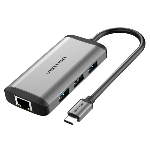 

Концентратор Vention USB Type C 6 в 1 CNCHB USB 3.1 M/OTG USB 3.0 F x 3/HDMI 19F/RJ45 F/USB Type C F, USB Type C 6 в 1