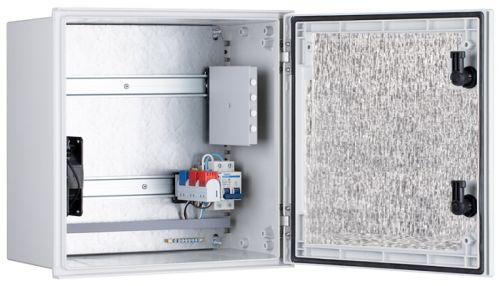 Шкаф NSGate NSP-4040H3F1 P404H3F1 400x400x200 комплект [1, 2, 3, 4] с нагревателем и оптическим крос, цвет серый