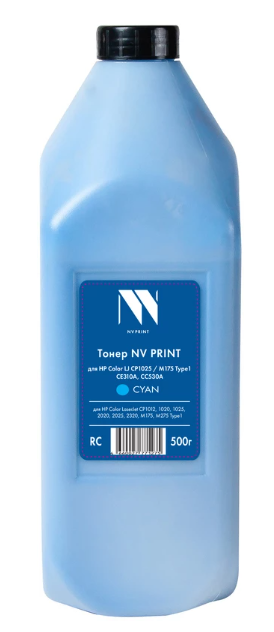 

Тонер NVP NV-HP1025-TYPE1-500gC CP1025/M175 (CE311A, CC531A) (500г) Cyan для HP Color LaserJet CP1012, 1020, 1025, 2020, 2025, 2320, M175, M275 Type1, NV-HP1025-TYPE1-500gC