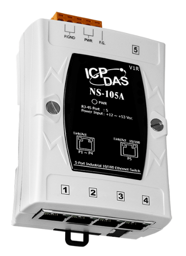 

Коммутатор ICP DAS NS-105A CR Unmanaged 5-port Industrial Ethernet Switch with Power Input +12 VDC ~ +53 VDC (RoHS), NS-105A CR