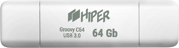 

Накопитель USB 3.0 64GB HIPER Groovy С64 HI-USBOTG64GBU787W белый, Groovy С64