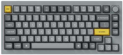 Клавиатура Keychron Q1-N2-RU RGB подсветка, синий свитч, 81 кнопка, серая, цвет белый - фото 1