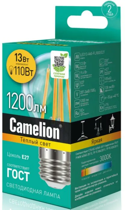 Camelion LED13-A60-FL/830/E27