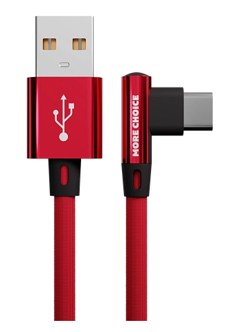 Кабель интерфейсный More Choice K27a USB 2.1A для Type-C нейлон 1м Red, цвет красный K27a Red - фото 1