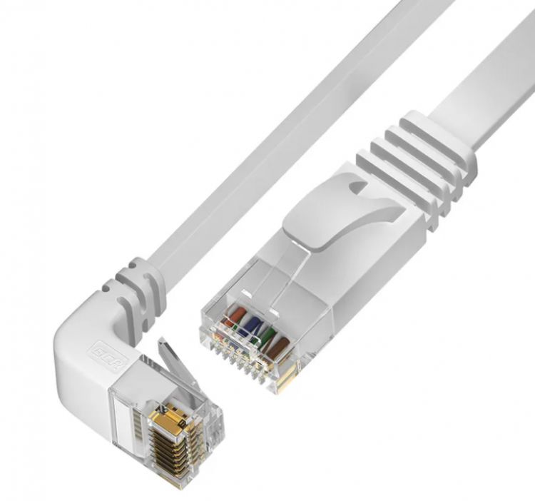 

Кабель патч-корд U/UTP 6 кат. 1м GCR GCR-54616 белый, нижний/нижний угол, ethernet high speed 10 Гбит/с, RJ45, T568B, GCR-54616