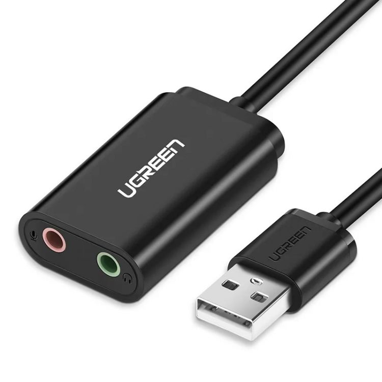 Звуковая карта UGREEN 30724 USB 2.0, черный