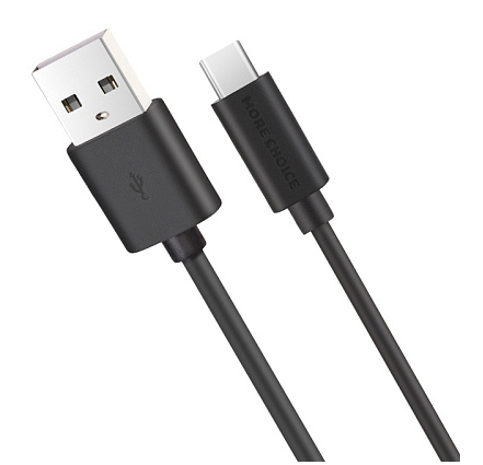 Кабель интерфейсный More Choice K13a USB 2.1A для Type-C TPE 1м Black, цвет черный K13a Black - фото 1