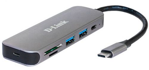 Разветвитель USB 3.0 D-link DUB-2325/A1A 2-port USB, USB Type-C port, SD and microSD card slots Hub.