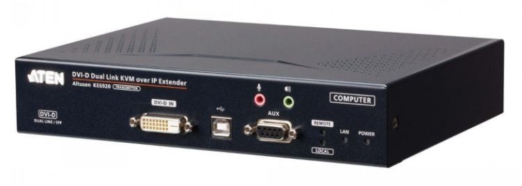 

Удлинитель Aten KE6920T-AX-G 2K DVI-D Dual Link KVM с доступом по IP и двумя слотами SFP (передатчик), KE6920T-AX-G