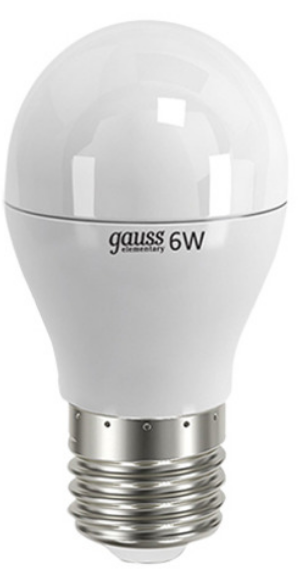 

Лампа светодиодная Gauss 53216 LED Elementary Globe 6W E27 2700K 1/10/100, 53216