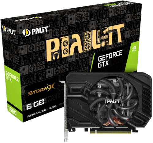 Видеокарта PCI-E Palit GeForce GTX 1660 StormX (NE51660018J9-165F) 6GB GDDR5 192bit 12nm 1530/8000MHz DVI/HDM/DP RTL