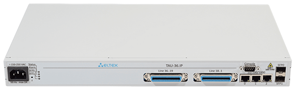 

Шлюз ELTEX TAU-36.IP-AC-S 36хFXS, 3хRJ45-10/100/1000, 2 слота для SFP, SIP/H.323, 1U, AC 220V, TAU-36.IP-AC-S