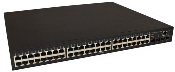 

Коммутатор управляемый OSNOVO SW-74804/L 48хRJ45 PoE + 4 x GE SFP, 48 x GE (10/100/1000Base-T) + 4 x GE SFP (1000Base-X), Консольный порт; L2 (Full ma, SW-74804/L