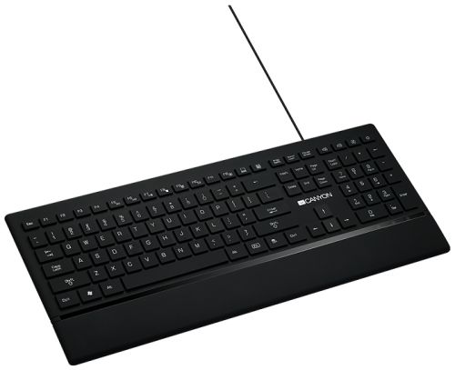 Клавиатура Canyon HKB-6 slim USB, LED backlight, 111 keys, black