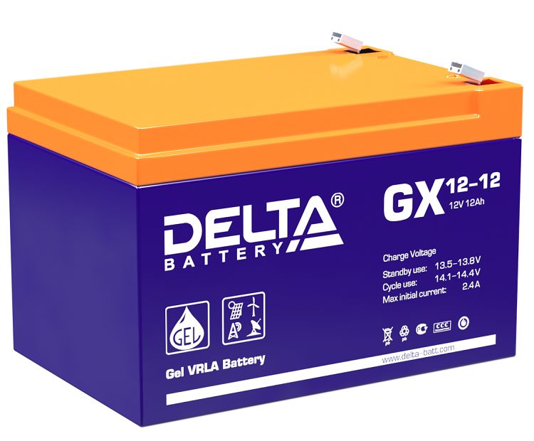 Батарея Delta GX 12-12 12В, 12Ач, 151х98х101мм цена и фото