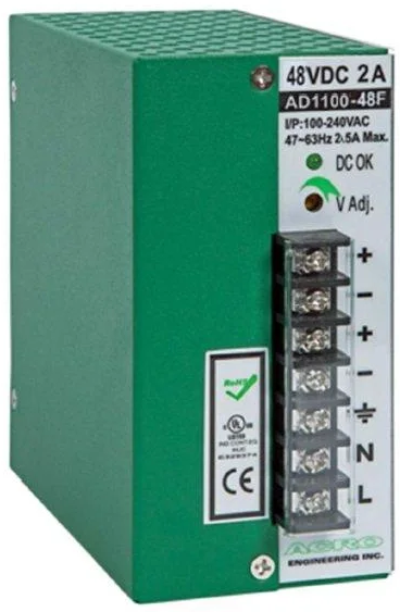 

Блок питания NSGate AD1100-48F выход 100W, 48V 2A, на DIN-рейку, стену, AD1100-48F