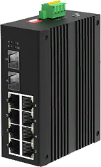Коммутатор неуправляемый NSGate NIS-3200-208GS 62G8SFP2 8 10/100/1000Base-T + 2 SFP/1G, 12-58VDC, -4, цвет черный