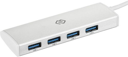 Разветвитель USB 3.1 Digma HUB-4U3.0-UC-S 4*USB 3.0, серебристый
