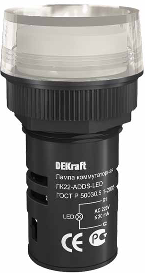 

Лампа DEKraft 25001DEK LED коммутаторная ADDS D=22мм 220В белая, 25001DEK