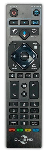 Пульт ДУ Dune HD RCU2001 с AirMouse и голосовым управлением (для моделей с Bluetooth на Android 9)
