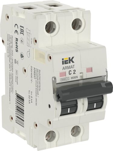 

Автоматический выключатель IEK AR-M06N-2-C002, AR-M06N-2-C002