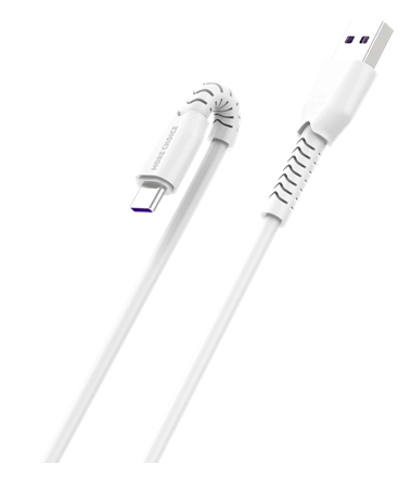 Кабель интерфейсный More Choice K51Sa Smart USB 5.0A для Type-C TPE 1м White, цвет белый