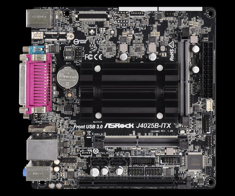 

Материнская плата mini-ITX ASRock J4025B-ITX Intel Dual-Core J4025 (2*DDR4 SODIMM (2400), 2*SATA3 6G, PCIe, Glan, VGA, HDMI, USB 2.0, 3*USB 3.2) RTL, J4025B-ITX