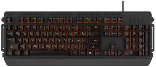 Клавиатура HIPER GK-5 PALADIN черная, игровая, USB, Xianghu Blue switches, янтарная подсветка, влагозащита - фото 1