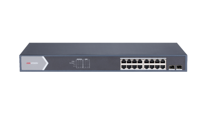 

Коммутатор PoE HIKVISION DS-3E0518P-E/M 16хRJ45 1000M PoE с грозозащитой 6кВ/2 1000М SFP uplink порта, бюджет PoE 125Вт, пропускная способность 36Гб/с, DS-3E0518P-E/M