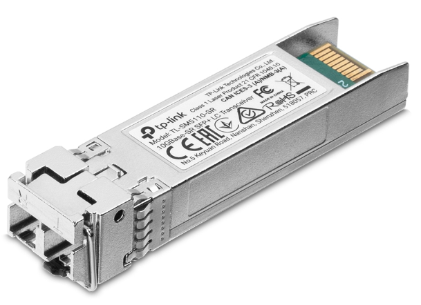 

Трансивер TP-LINK SM5110-SR 10G SFP+ Module, LC connector, 50/125um or 62.5/125um Multi-mode, 850nm wavelength, distance up to 300m., SM5110-SR