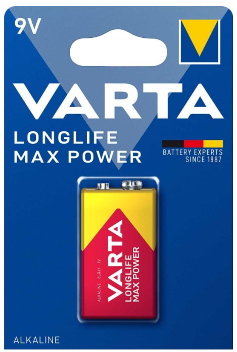 

Батарейка Varta LONGLIFE MAX POWER (MAX TECH) Крона 6LR61 04722101401 BL1 Alkaline 9V (4722) (1/10/50), LONGLIFE MAX POWER (MAX TECH) Крона 6LR61