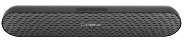 Портативная акустика 2.0 Maibenben BS01 Bluetooth 5.0, 20 Вт, 100 – 16000 Гц, 4 Ом, 75 дБ, аудио 3.5 мм, miniUSB, Type-C, аккумулятор 4000 мАч, черная аккумулятор для фотоаппаратов beston panasonic bst dmw bld10e m 7 4 в 950 мач