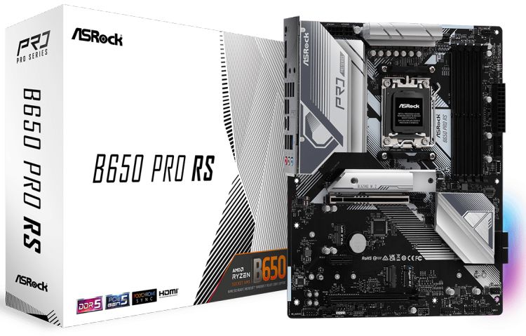 

Материнская плата ATX ASRock B650 PRO RS (AM5, AMD B650, 4*DDR5 (6200), 2*SATA 6G RAID, 3*M.2, 3*PCIE, 2.5Glan, HDMI, DP, USB Type-C, 3*USB 3.2, 6*USB, B650 PRO RS