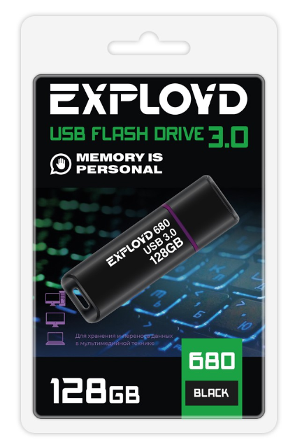 

Накопитель USB 3.0 128GB Exployd EX-128GB-680-Black 680 чёрный, EX-128GB-680-Black