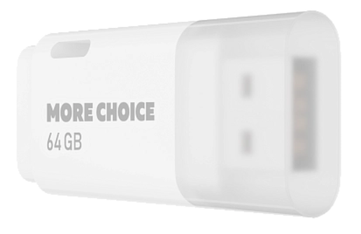 

Накопитель USB 2.0 64GB More Choice MF64 White, MF64